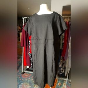 NWOT Lands End Sheath Dress, Wool, black (20W)